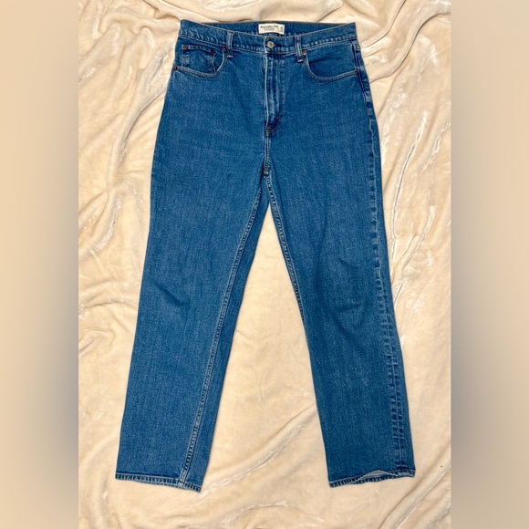 Abercrombie & Fitch Blue Ultra High Rise Straight Jeans - Picture 3 of 6